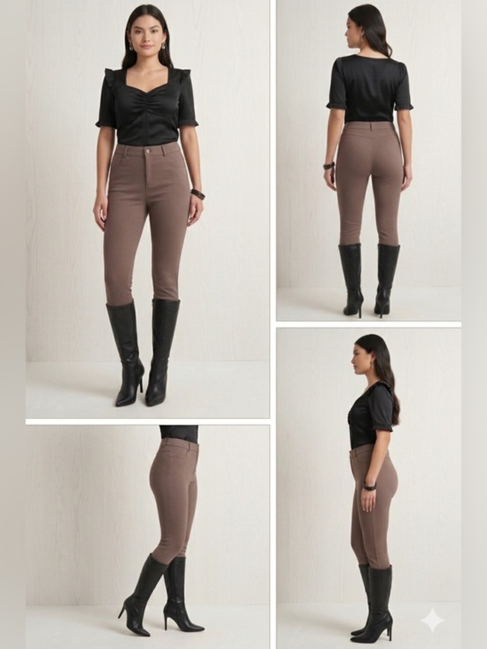{JUST IN] NWT Gorgeous TRUTH Ash Browm High Waisted Zip Up Jeggins Sz 4